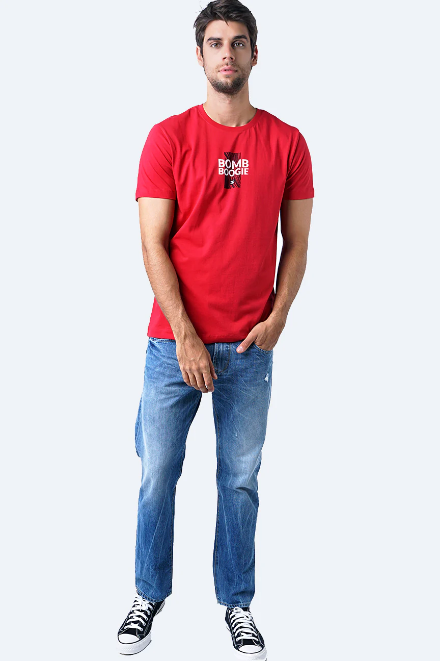 T-Shirt Lengan Pendek Corys Dark Red - Image 2