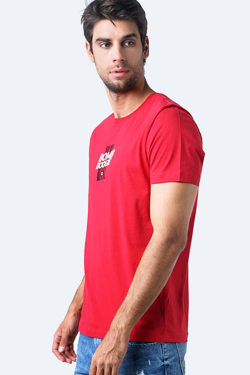T-Shirt Lengan Pendek Corys Dark Red - Image 3