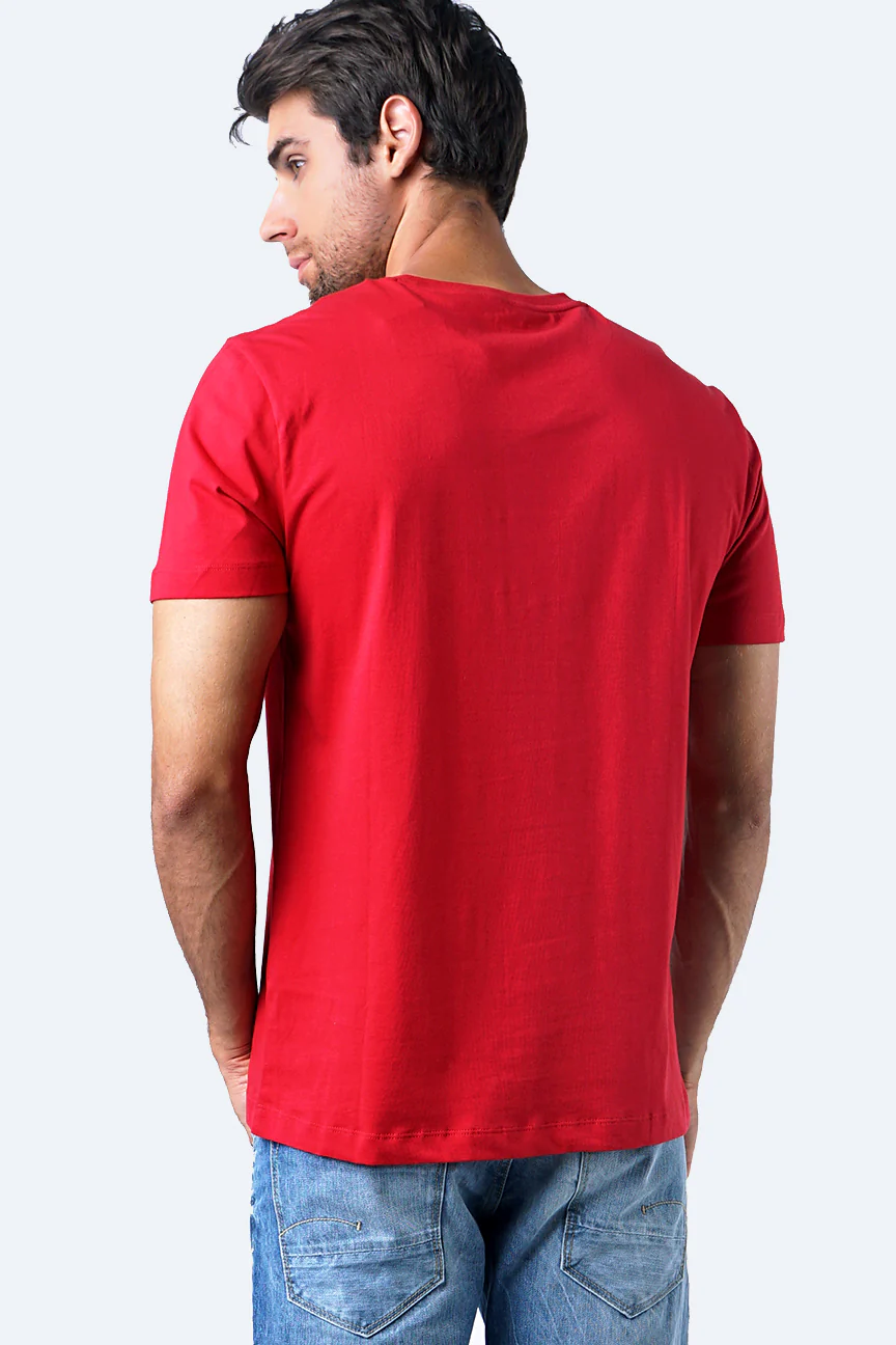 T-Shirt Lengan Pendek Corys Dark Red - Image 4