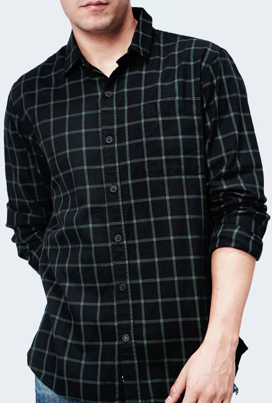 Kemeja Flanel Dagger Black Green - Image 2