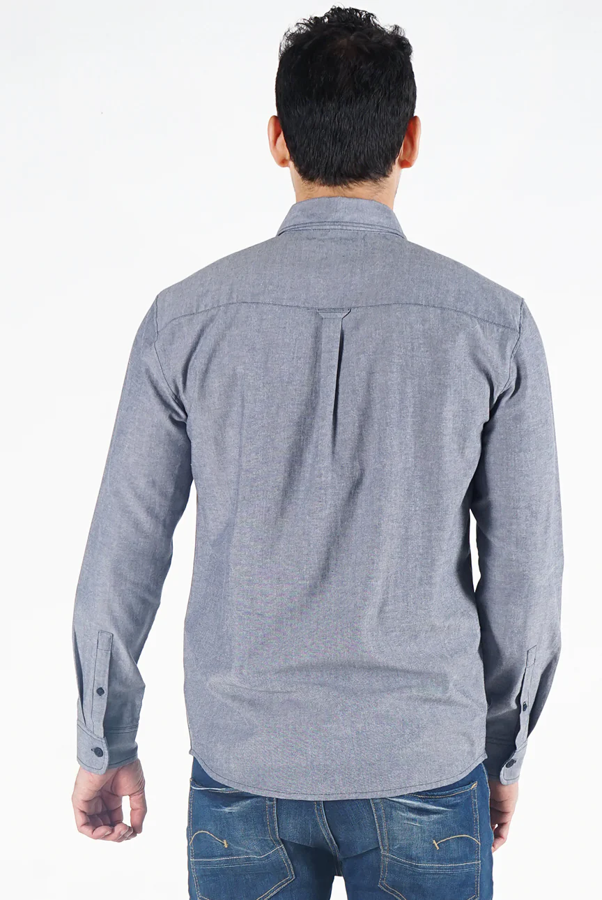 Kemeja Lengan Panjang Dark Ellion Grey Navy - Image 4