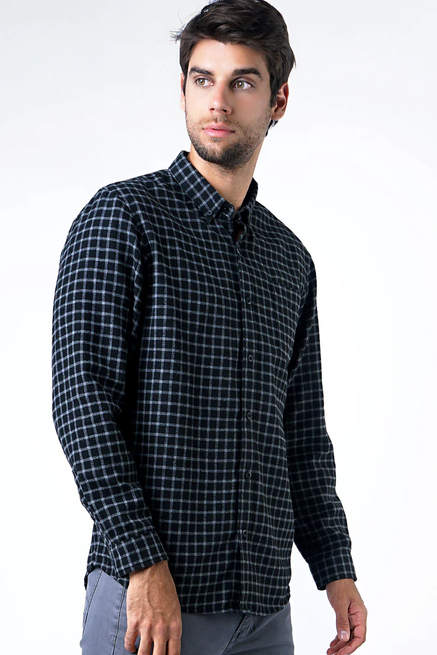 Kemeja Flanel Dark Sins Black Grey