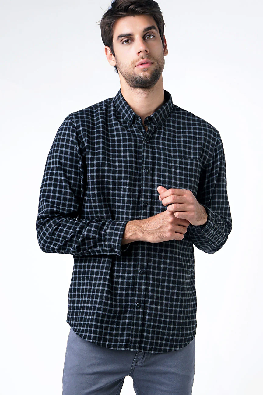 Kemeja Flanel Dark Sins Black Grey - Image 2