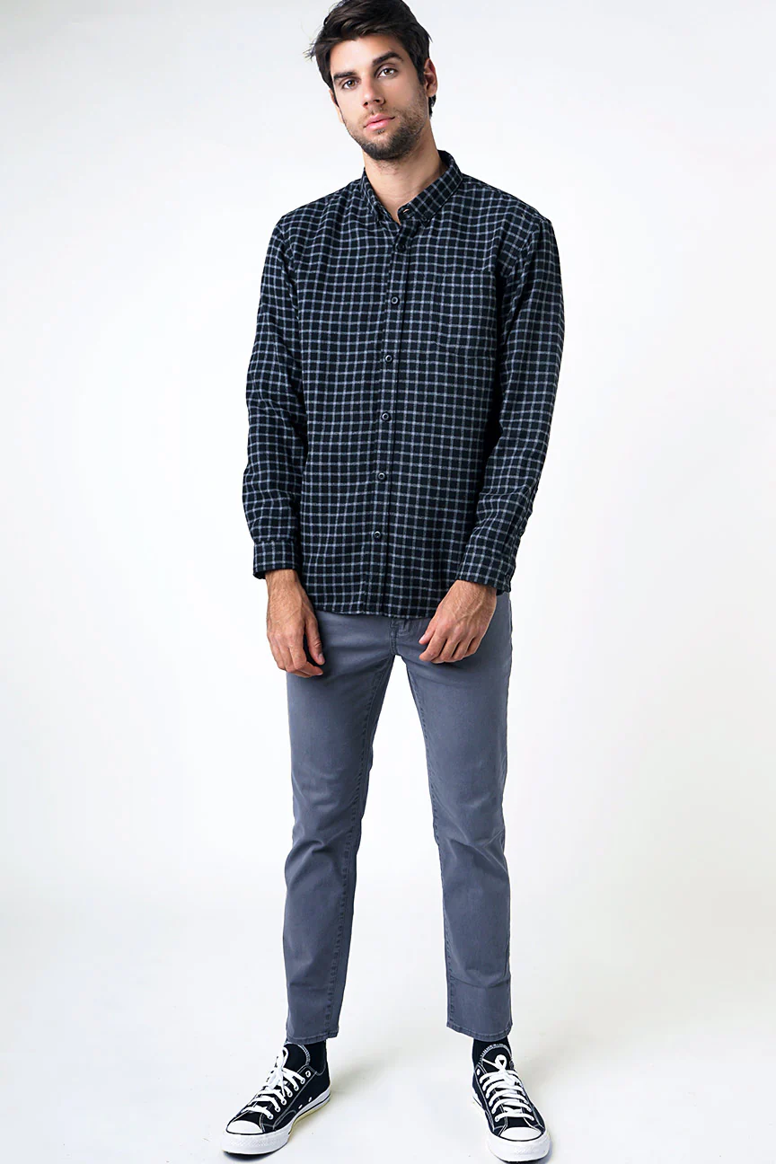 Kemeja Flanel Dark Sins Black Grey - Image 3