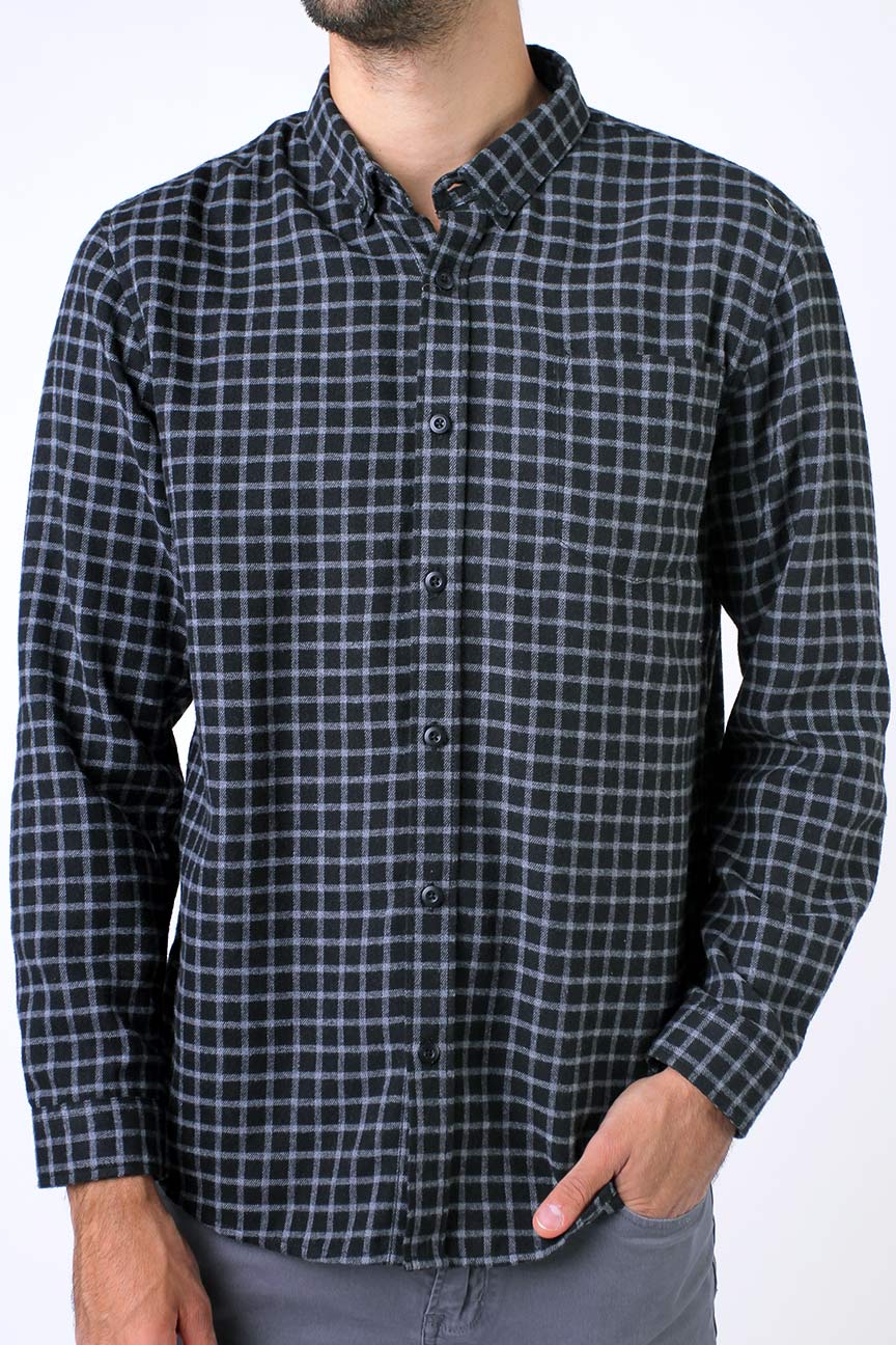 Kemeja Flanel Dark Sins Black Grey - Image 4