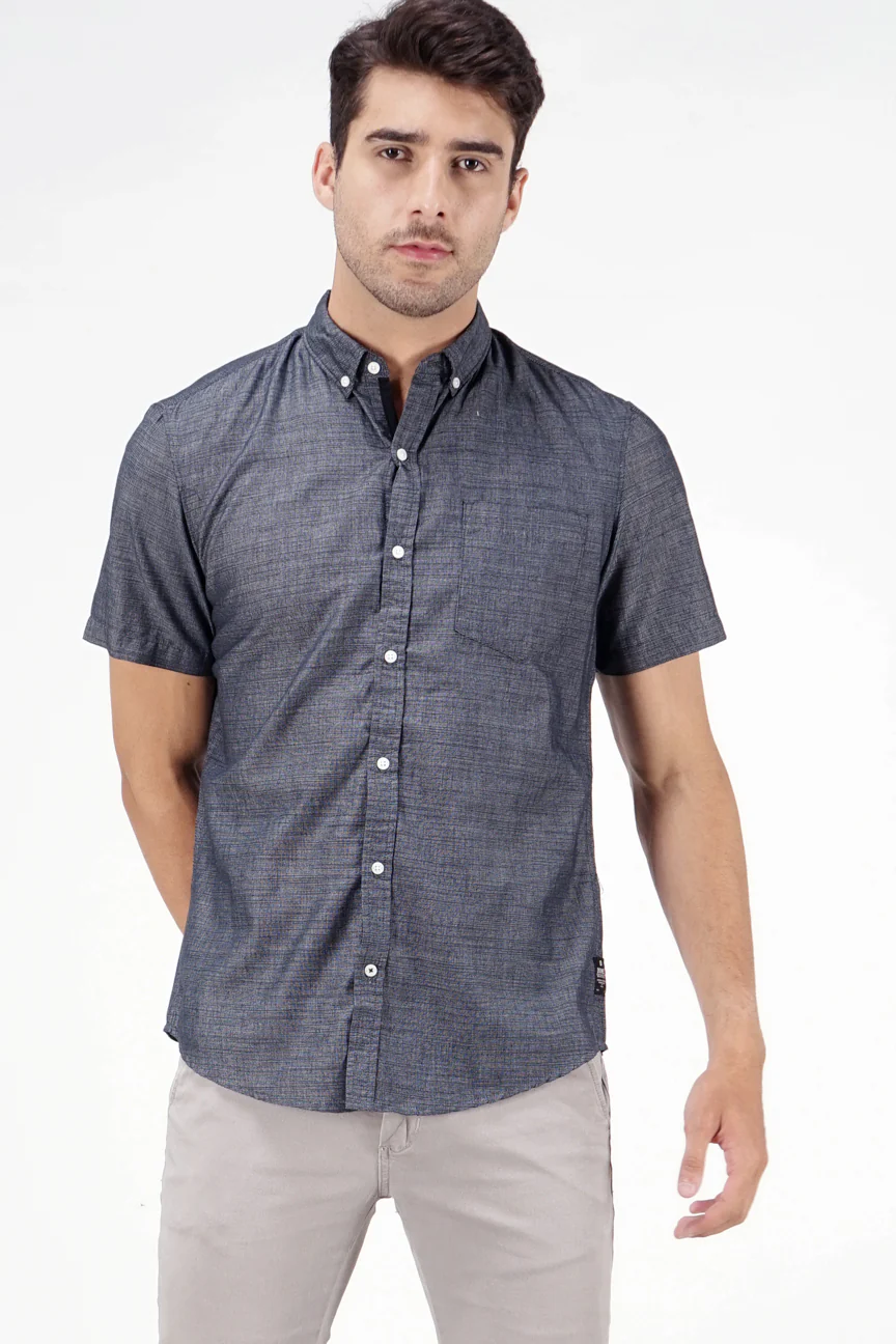 Kemeja Lengan Pendek Dark Swift Navy Regular