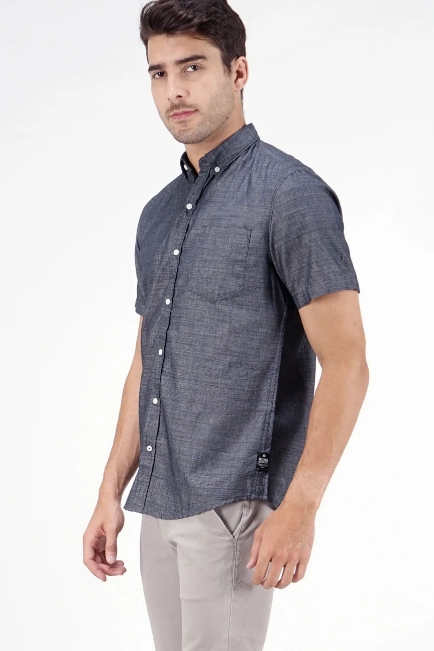 Kemeja Lengan Pendek Dark Swift Navy Regular - Image 2