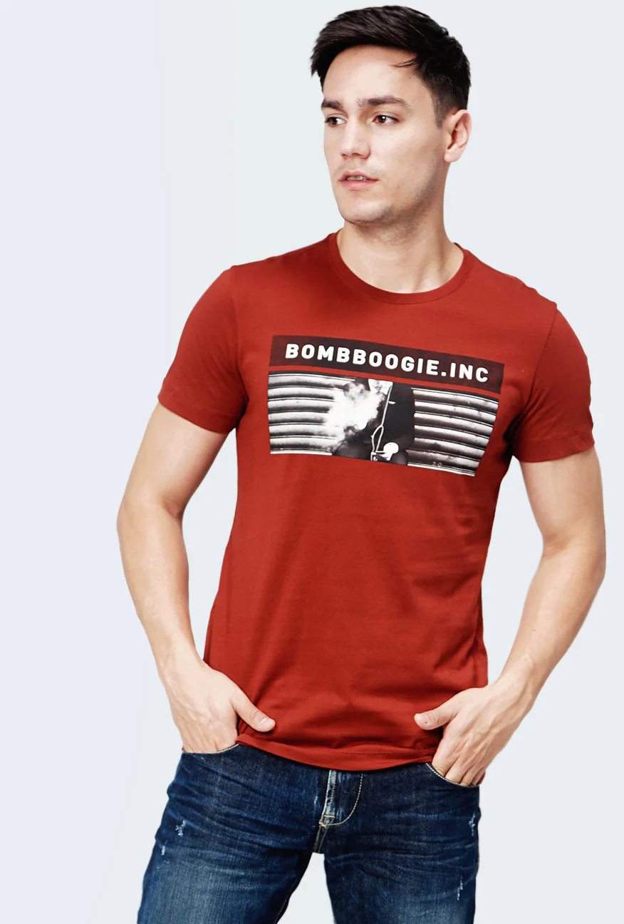T-Shirt Lengan Pendek Darrel Dark Orange