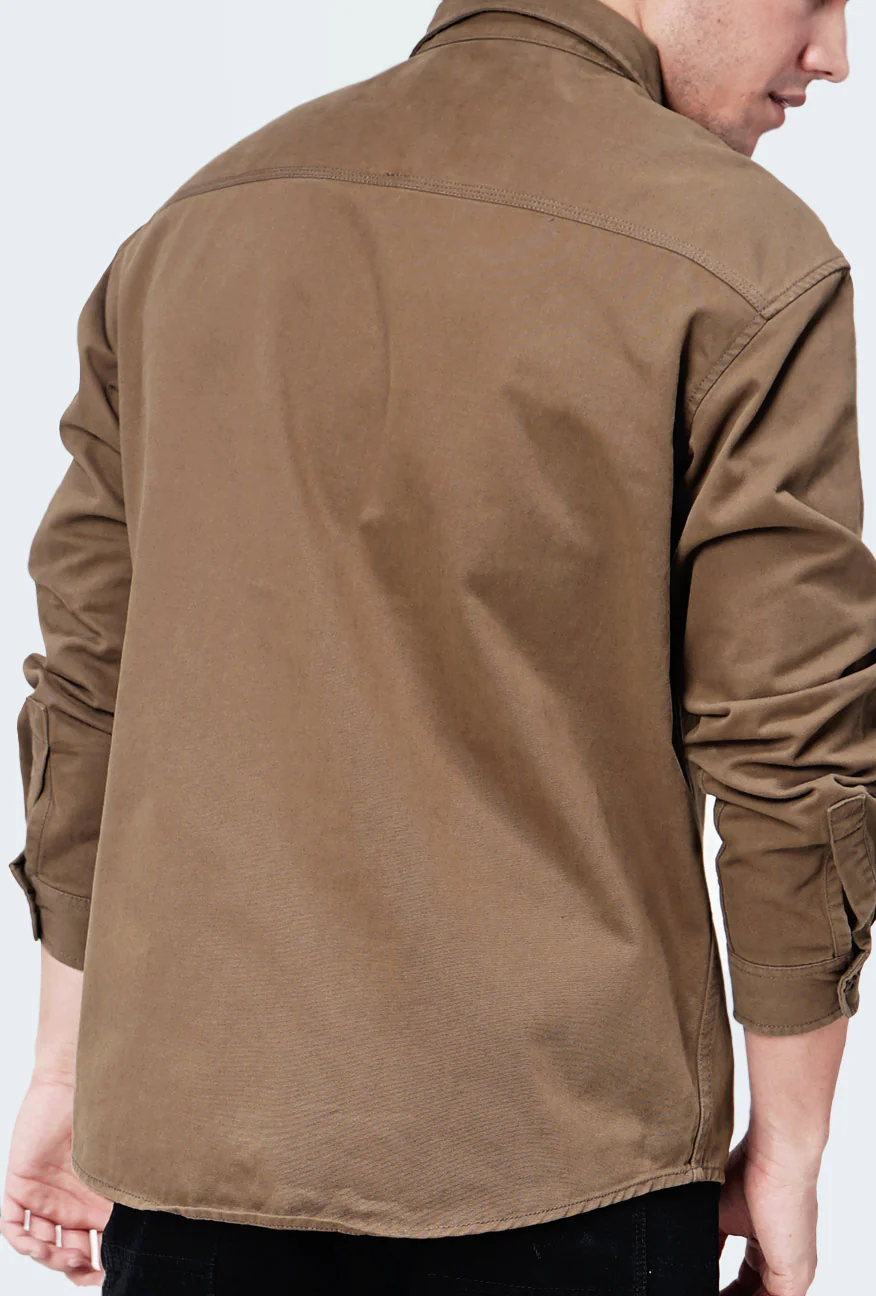 Kemeja Lengan Panjang Dazzle Coffee Outer - Image 5