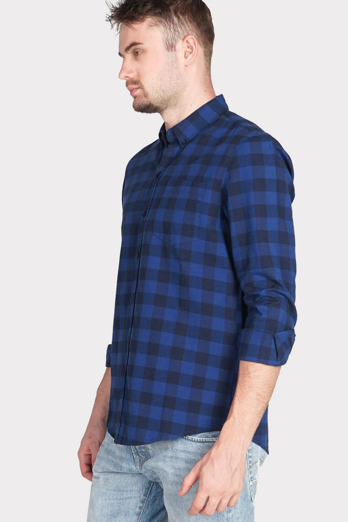 Kemeja Lengan Panjang Regular Dazzy Navy Black - Image 2