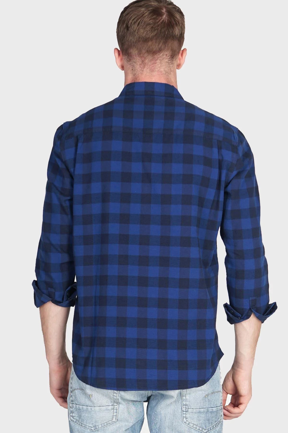 Kemeja Lengan Panjang Regular Dazzy Navy Black - Image 3