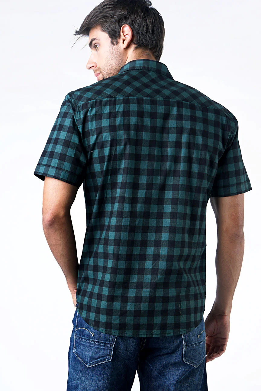Kemeja Lengan Pendek Digger Green Black - Image 4