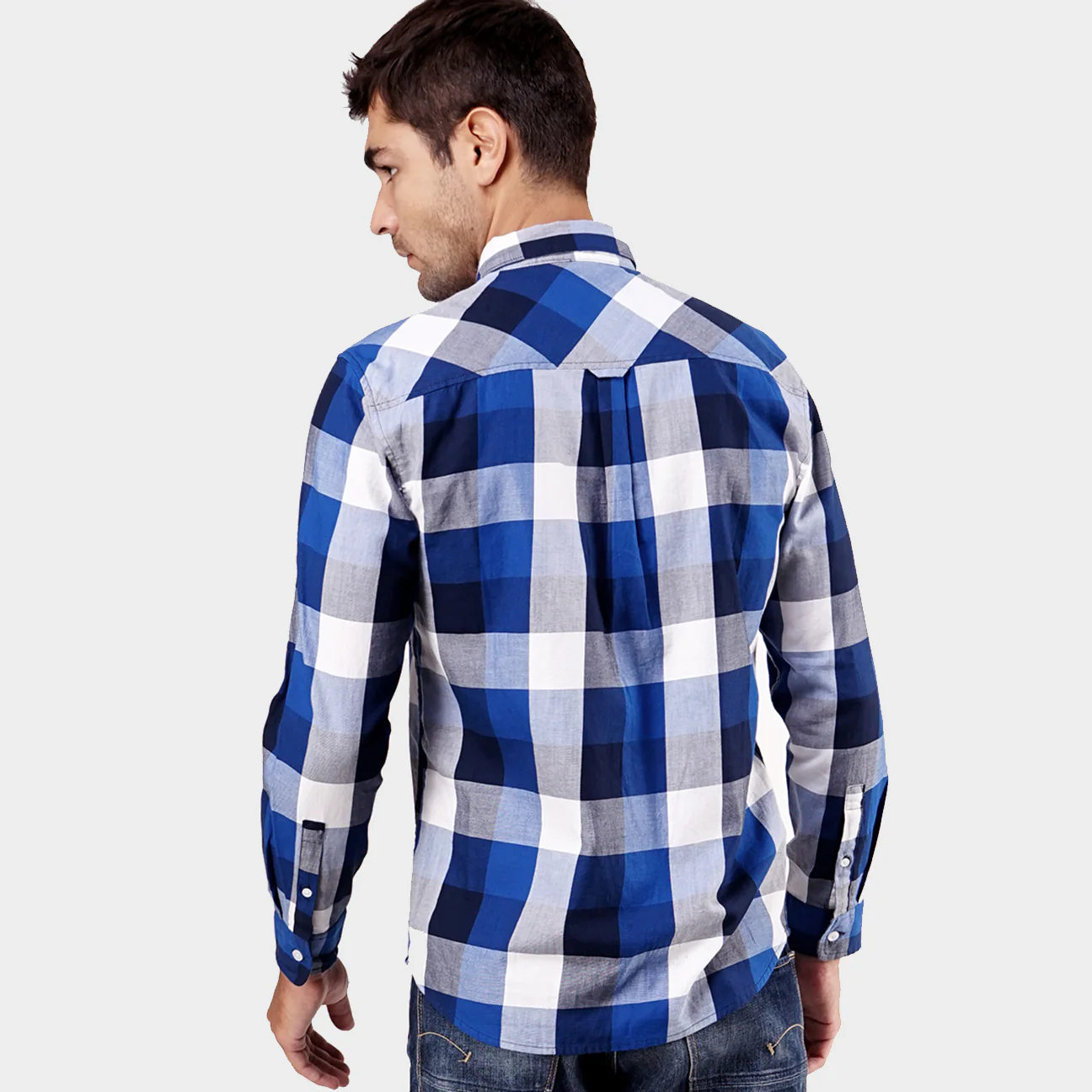 Kemeja Lengan Panjang Regular Eagle Wood Blue White - Image 4