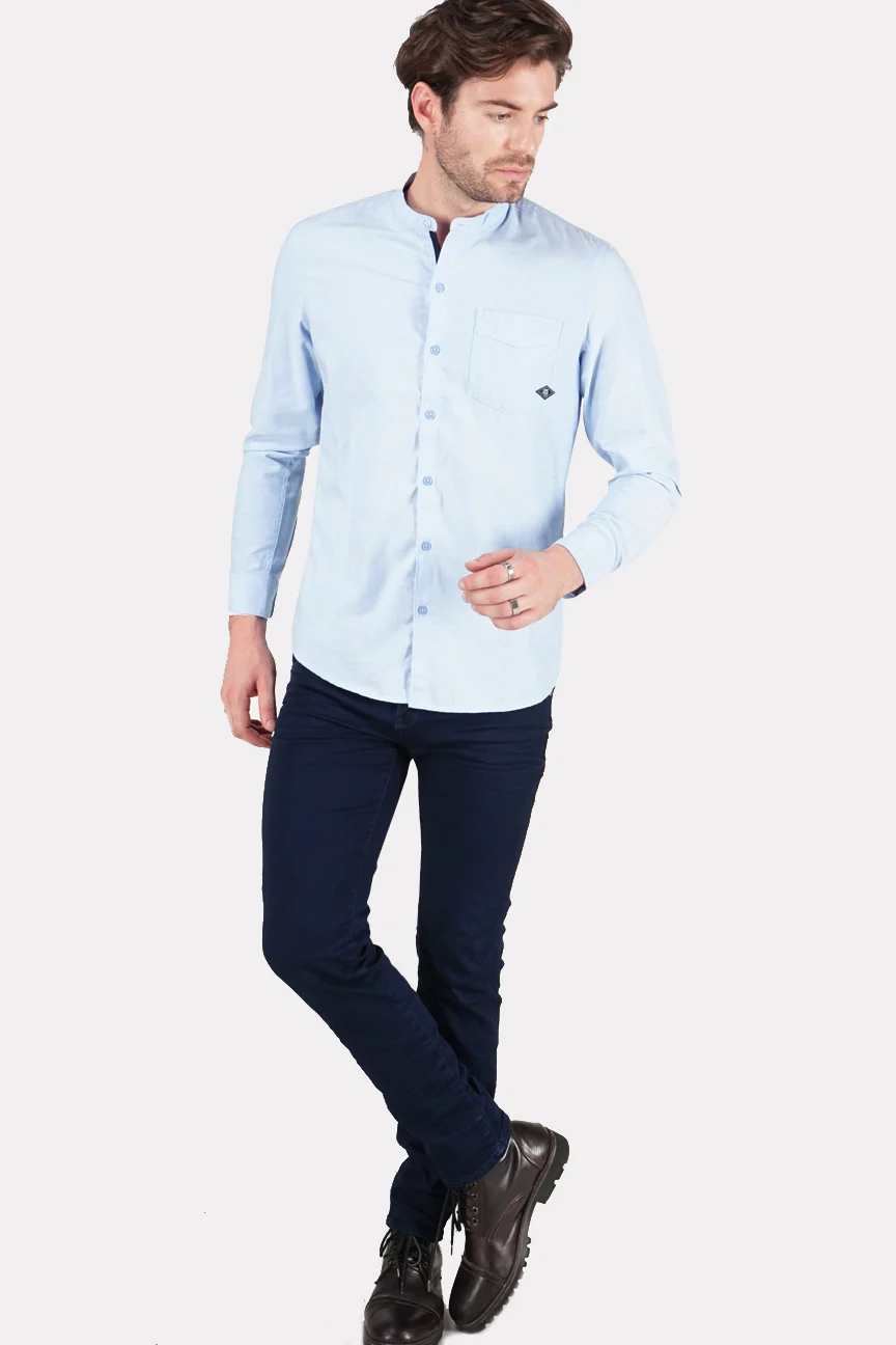 Kemeja Lengan Panjang Ellion Light Blue Regular - Image 4