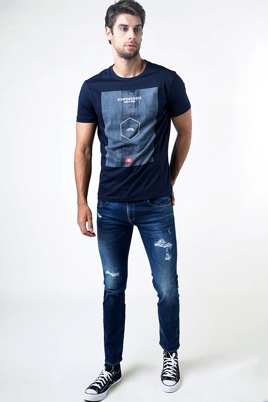 T-Shirt Lengan Pendek Elroyce Dark Navy - Image 4