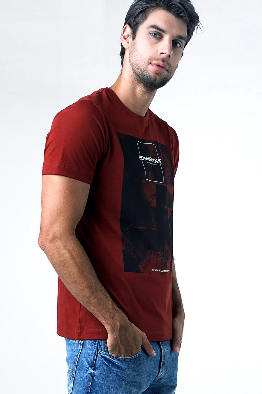 T-Shirt Lengan Pendek Evgenia Dark Orange - Image 2
