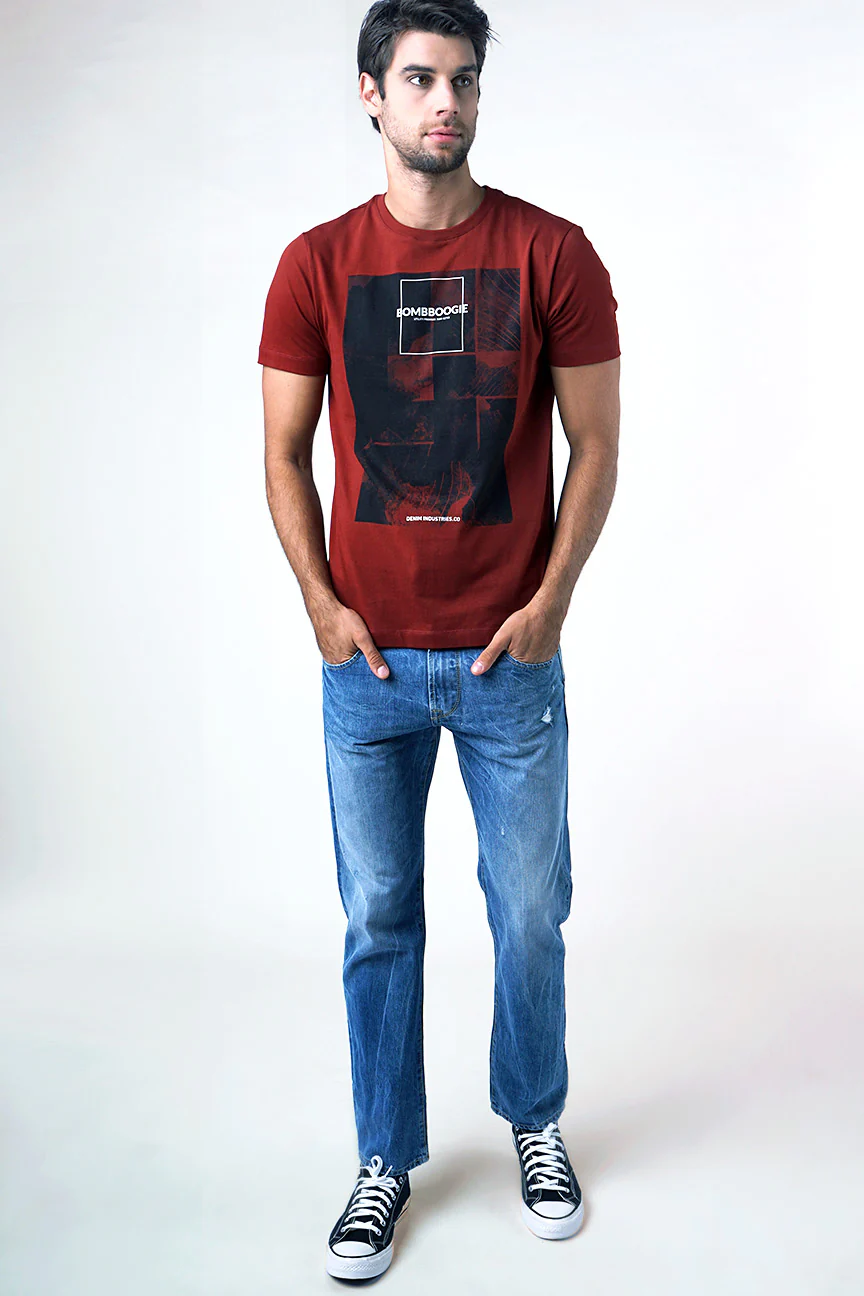 T-Shirt Lengan Pendek Evgenia Dark Orange - Image 3