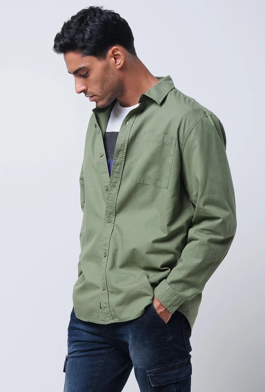 Kemeja Lengan Panjang Falcon Green Regular Shirt