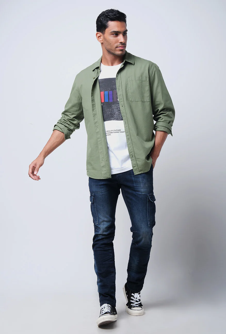 Kemeja Lengan Panjang Falcon Green Regular Shirt - Image 3