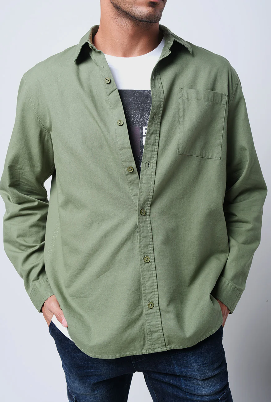 Kemeja Lengan Panjang Falcon Green Regular Shirt - Image 5
