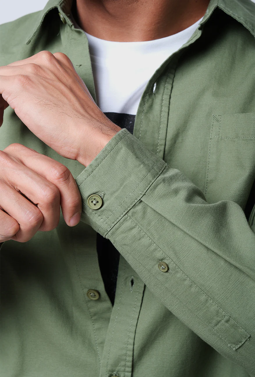 Kemeja Lengan Panjang Falcon Green Regular Shirt - Image 6