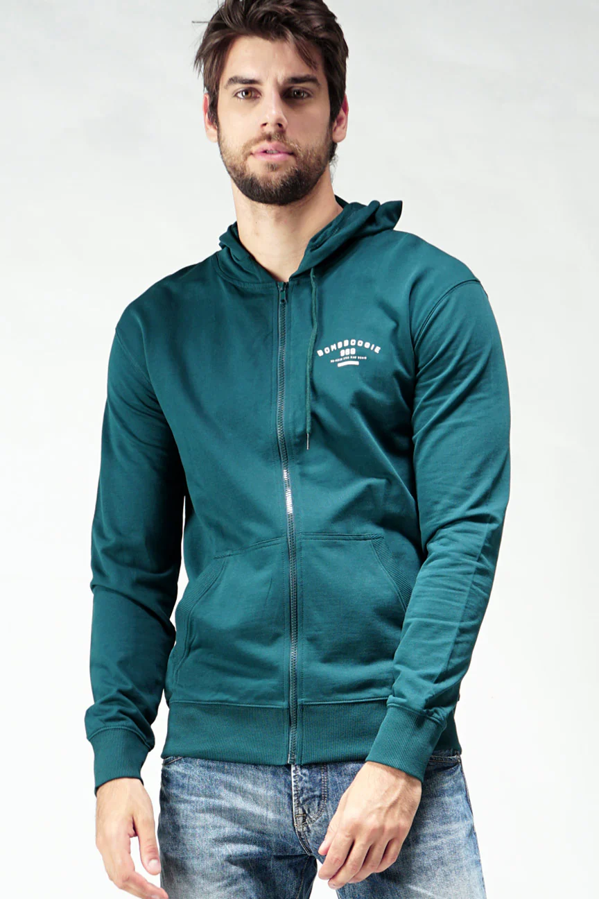 Jaket Hoodie Fallken Dark Green