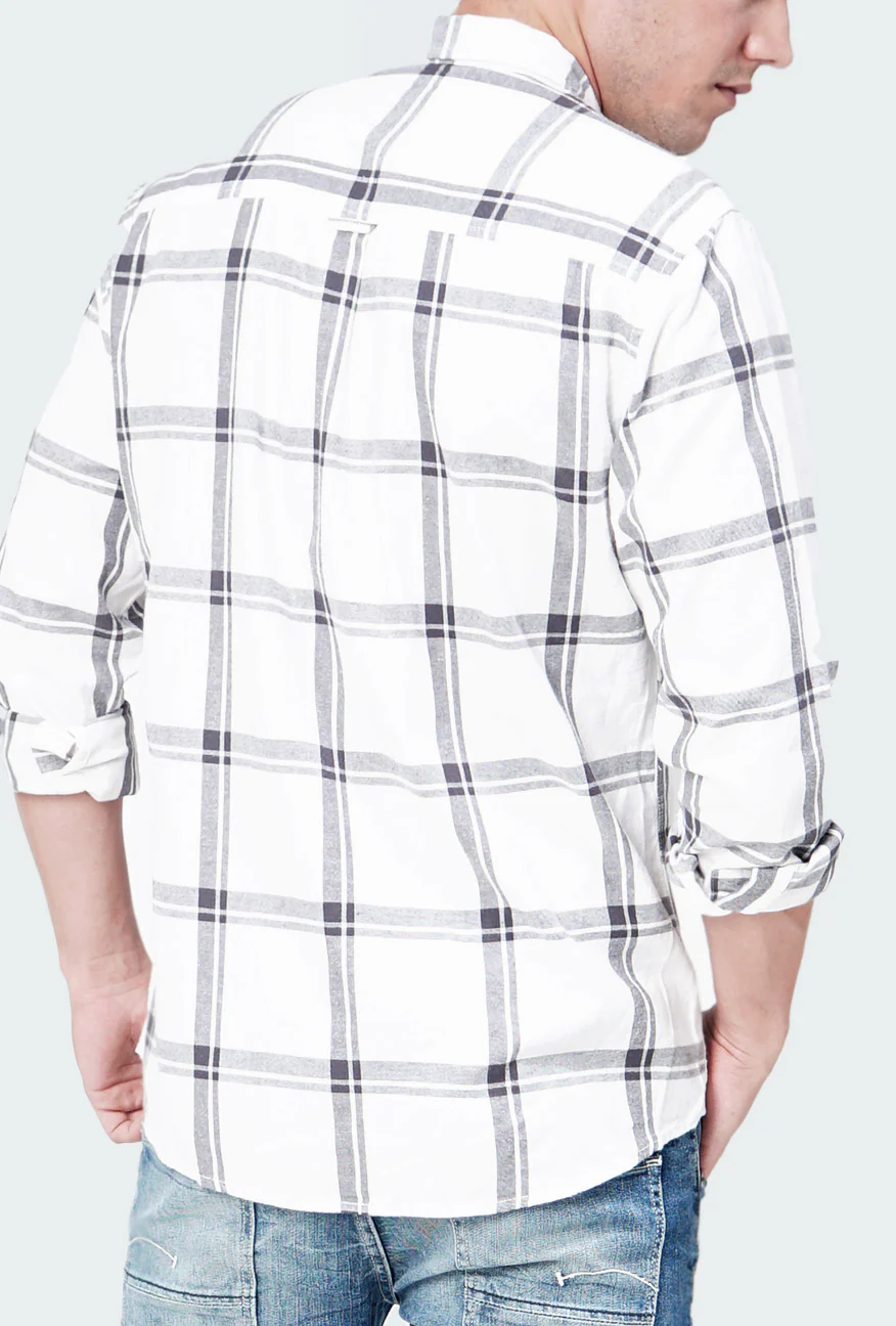 Kemeja Lengan Panjang Fat White White Black - Image 6