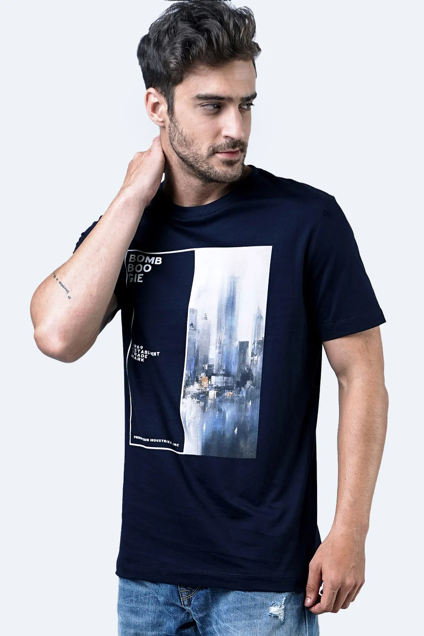 T-Shirt Lengan Pendek Fiction Dark Navy