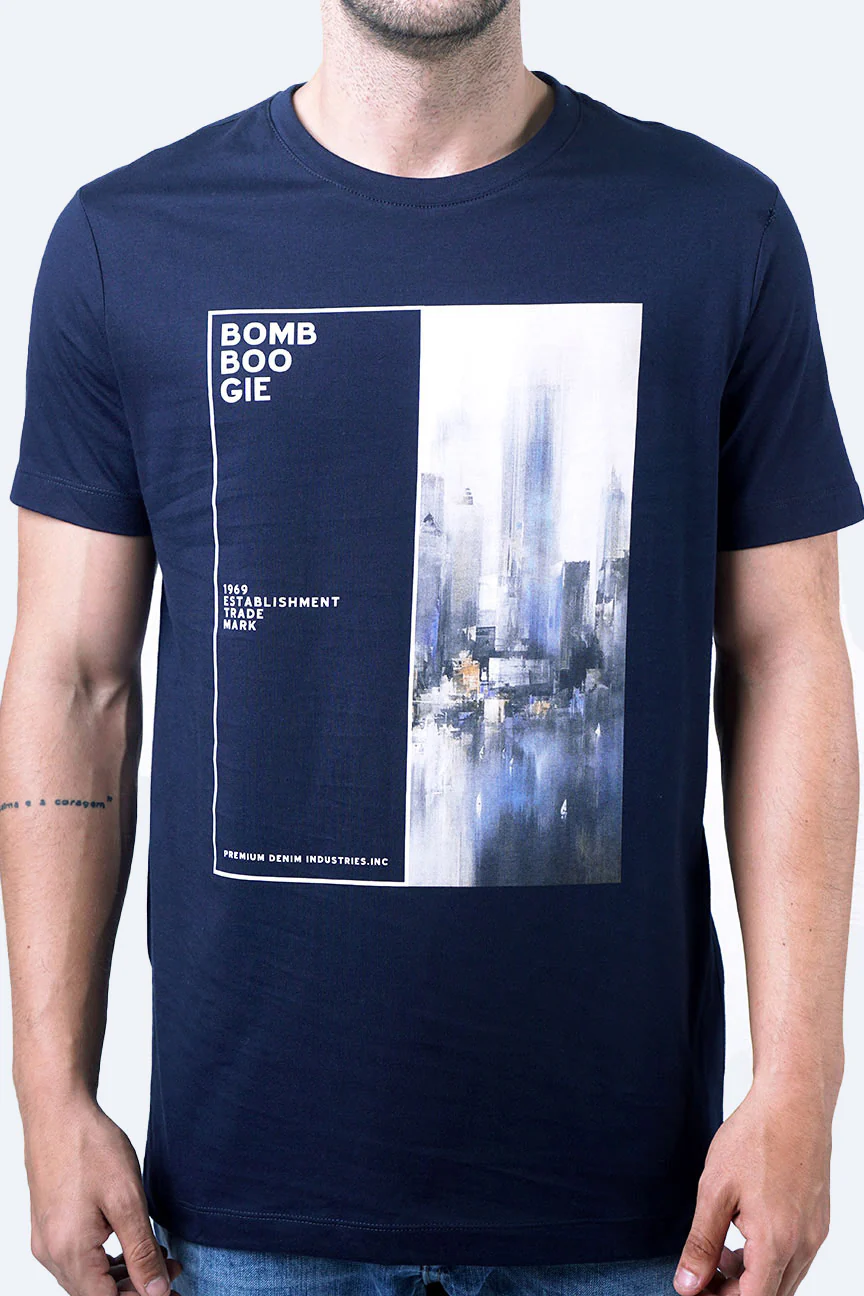 T-Shirt Lengan Pendek Fiction Dark Navy - Image 3