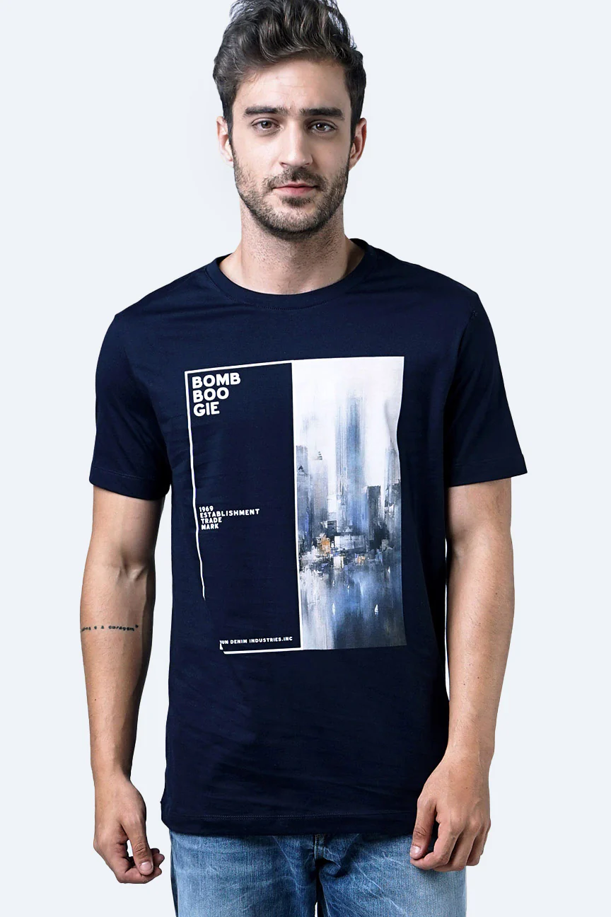 T-Shirt Lengan Pendek Fiction Dark Navy - Image 4