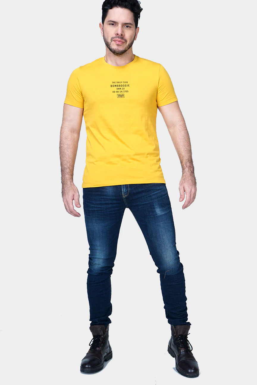 T-Shirt Lengan Pendek Flatches Mustard - Image 2
