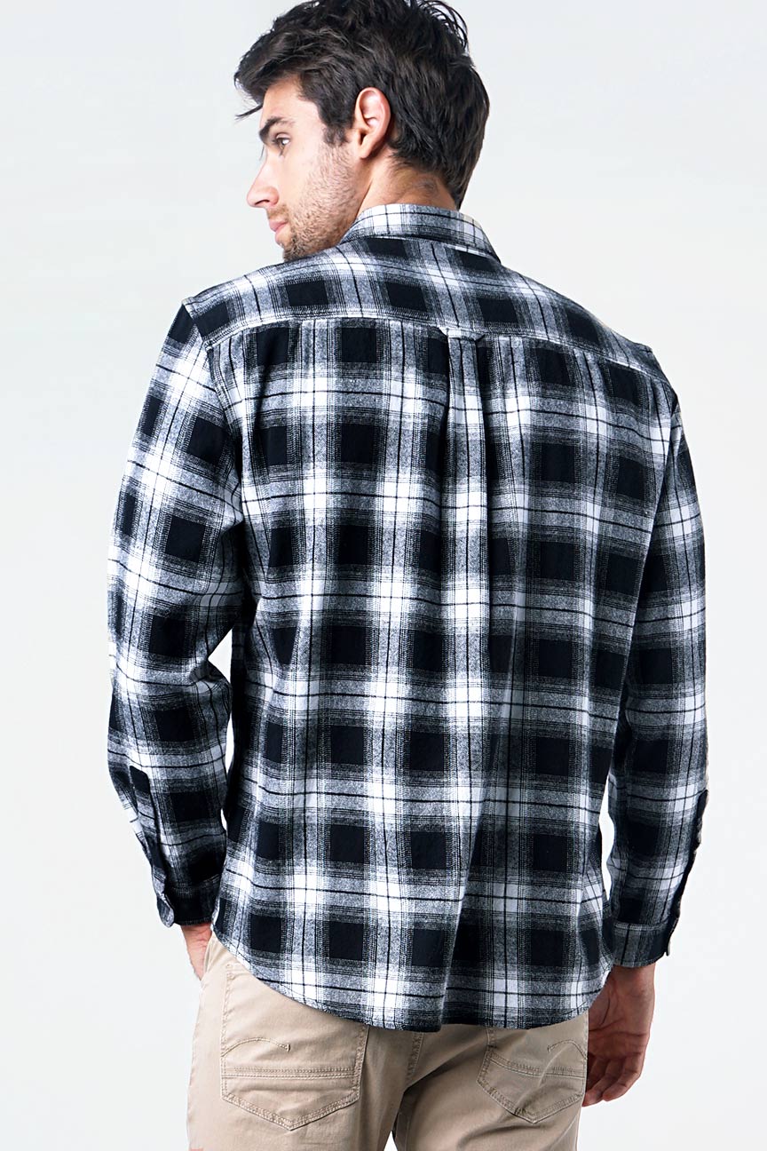 Kemeja Flanel Flatron Black Offwhite - Image 5