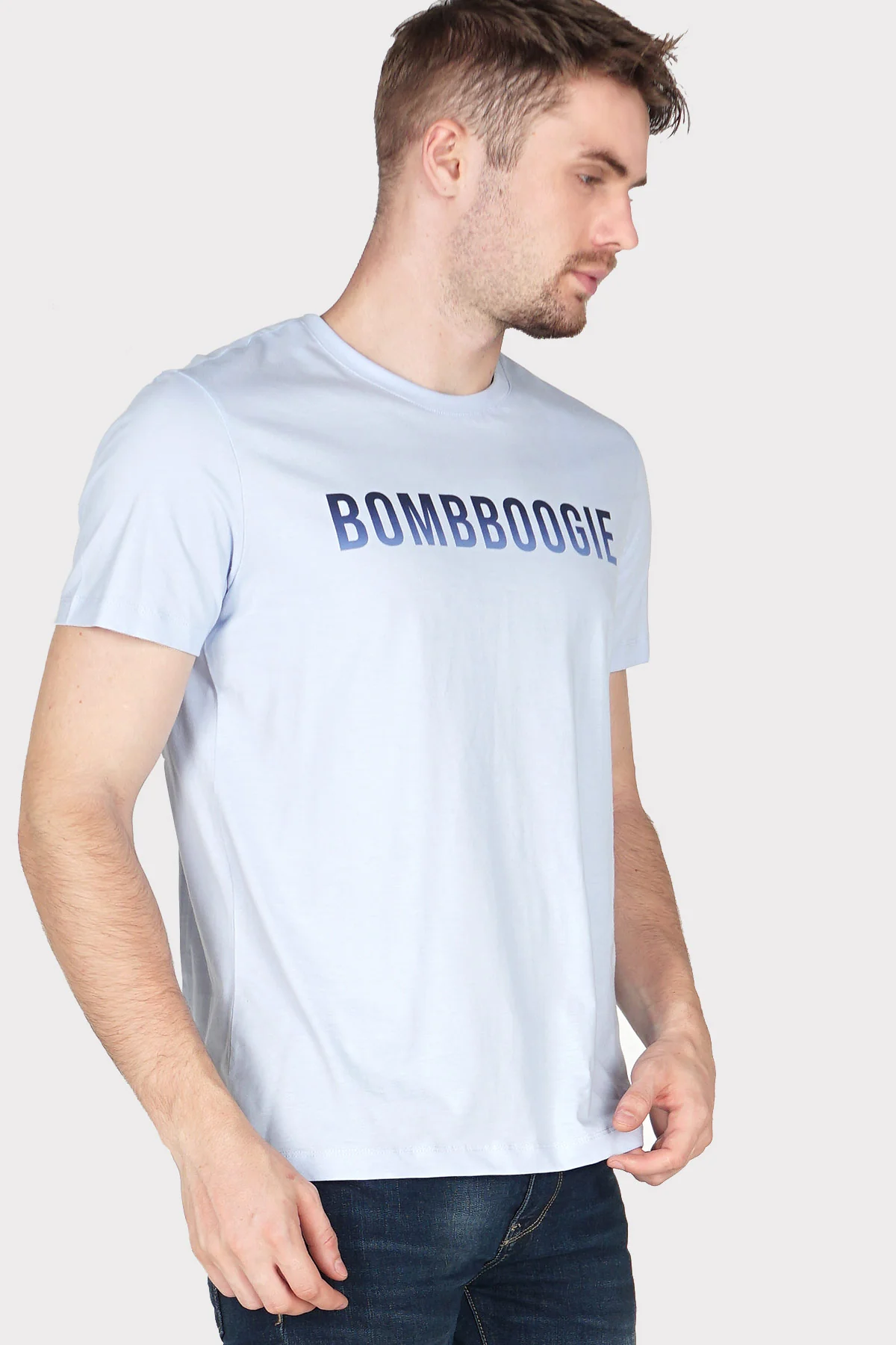 T-Shirt Lengan Pendek Fontana Light Blue Slimfit - Image 3