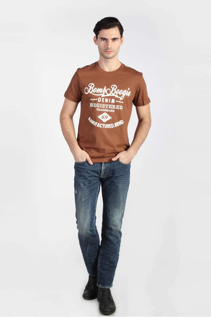 T-Shirt Lengan Pendek Frank Moca Brown - Image 2