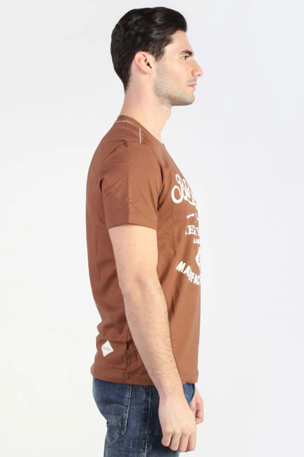 T-Shirt Lengan Pendek Frank Moca Brown - Image 3