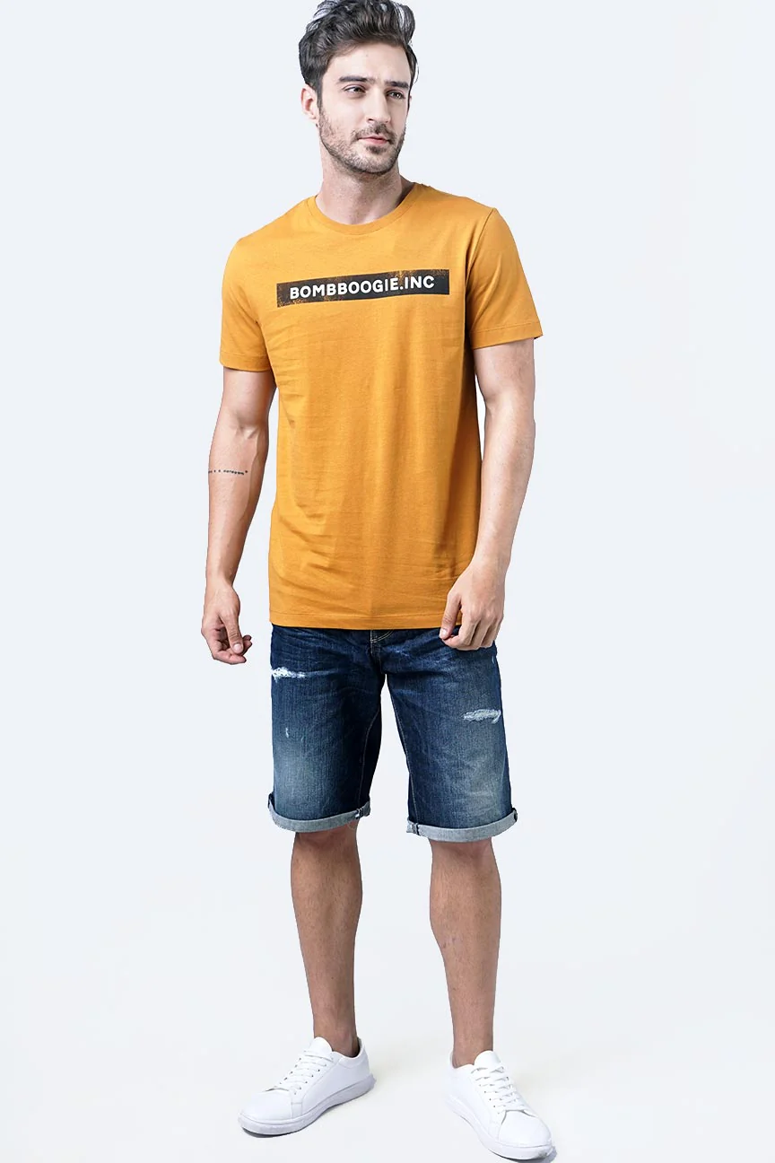 T-Shirt Lengan Pendek Freebie Dark Mustard - Image 3
