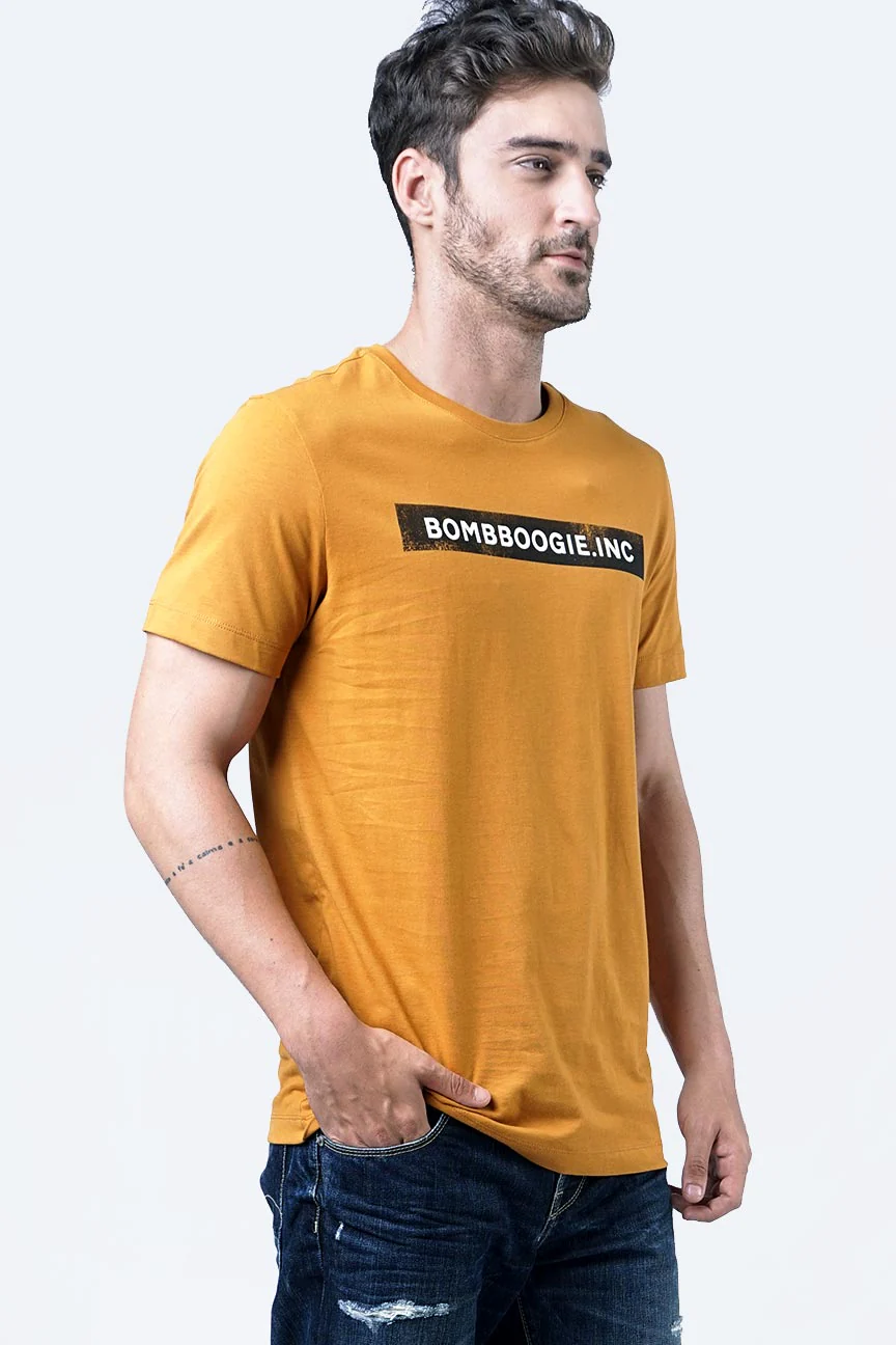 T-Shirt Lengan Pendek Freebie Dark Mustard - Image 4