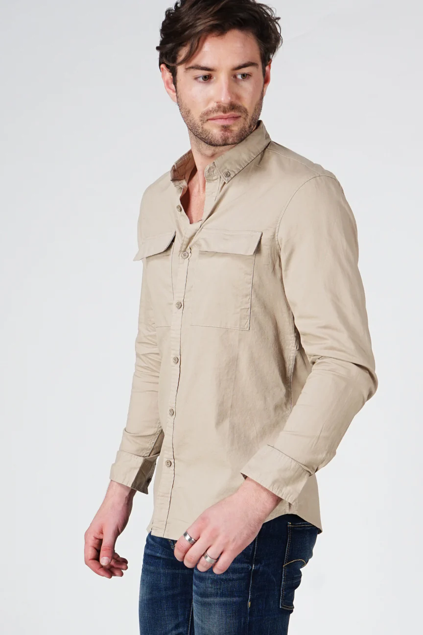 Kemeja Lengan Panjang Frost Khaki Regular - Image 2