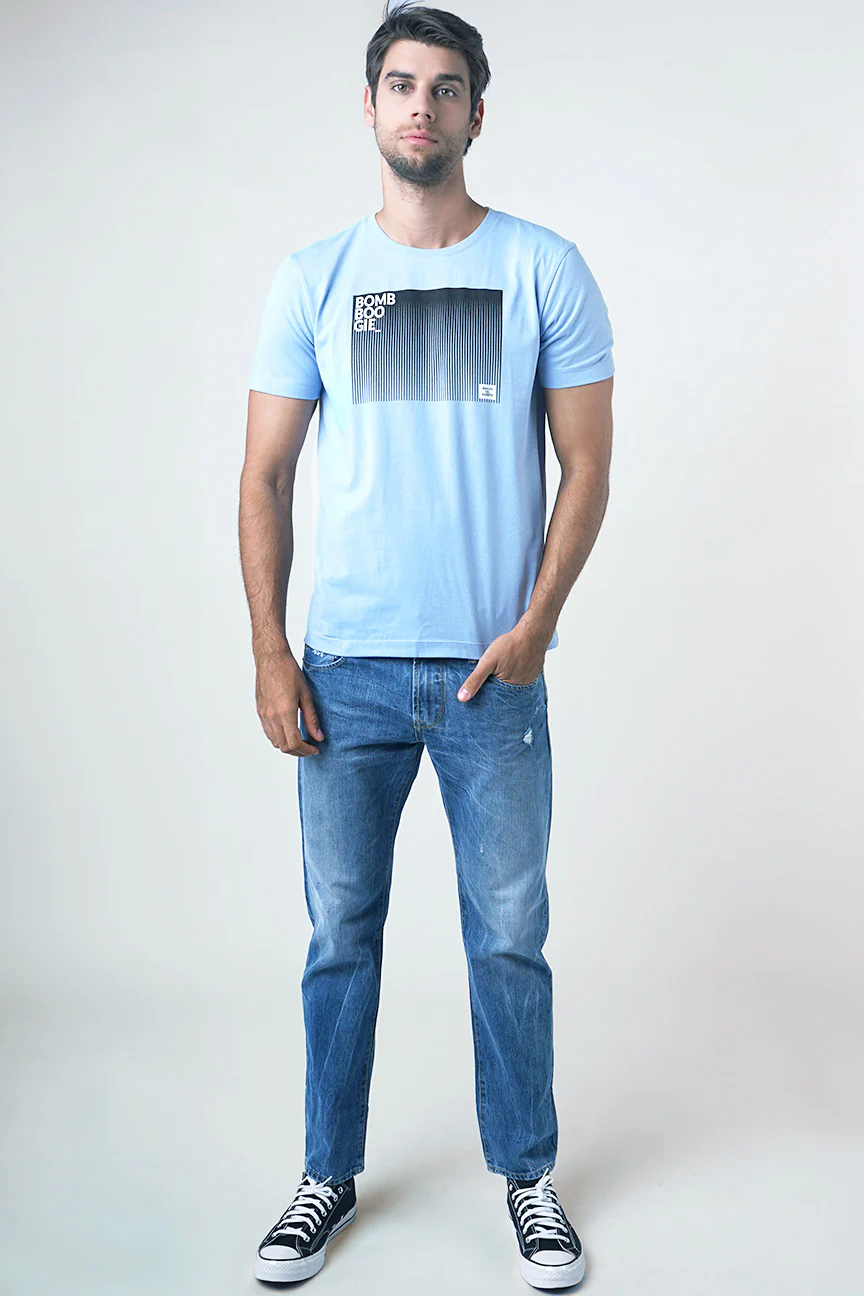 T-Shirt Lengan Pendek Gardner Light Blue - Image 4