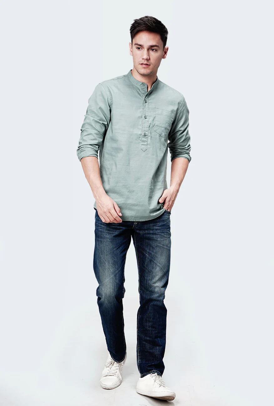 Kemeja Koko Gibli Medium Green