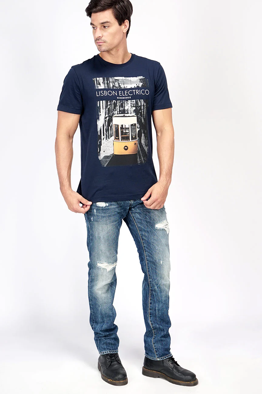 T-Shirt Lengan Pendek Glyps Navy - Image 3
