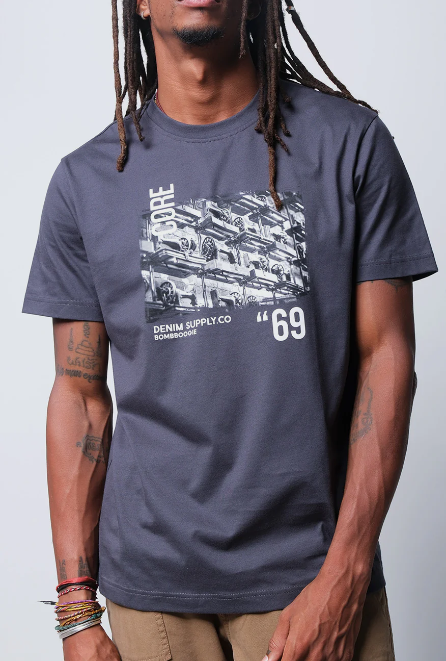 T-Shirt Lengan Pendek Regular Hallman Dark Grey - Image 2