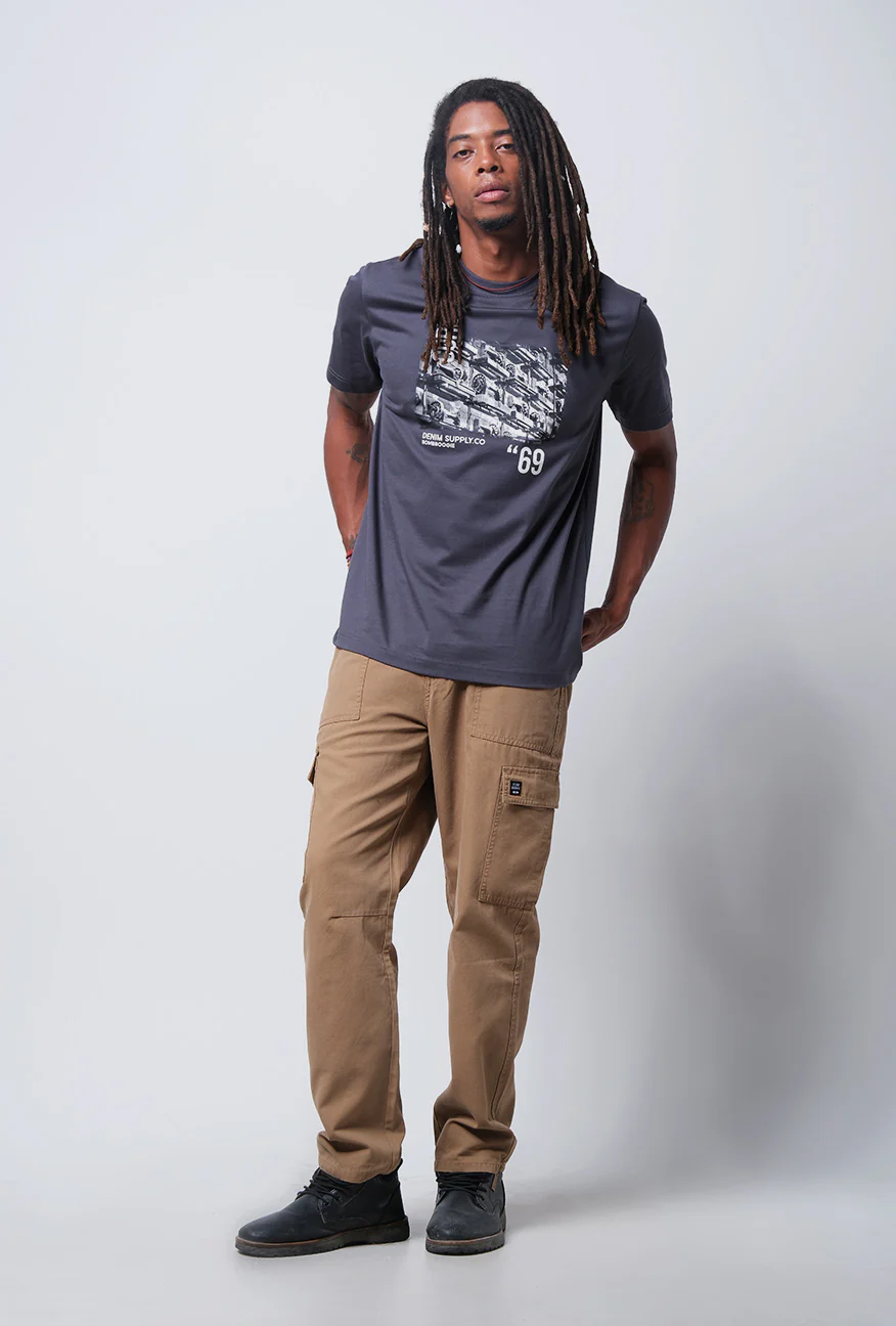 T-Shirt Lengan Pendek Regular Hallman Dark Grey - Image 3