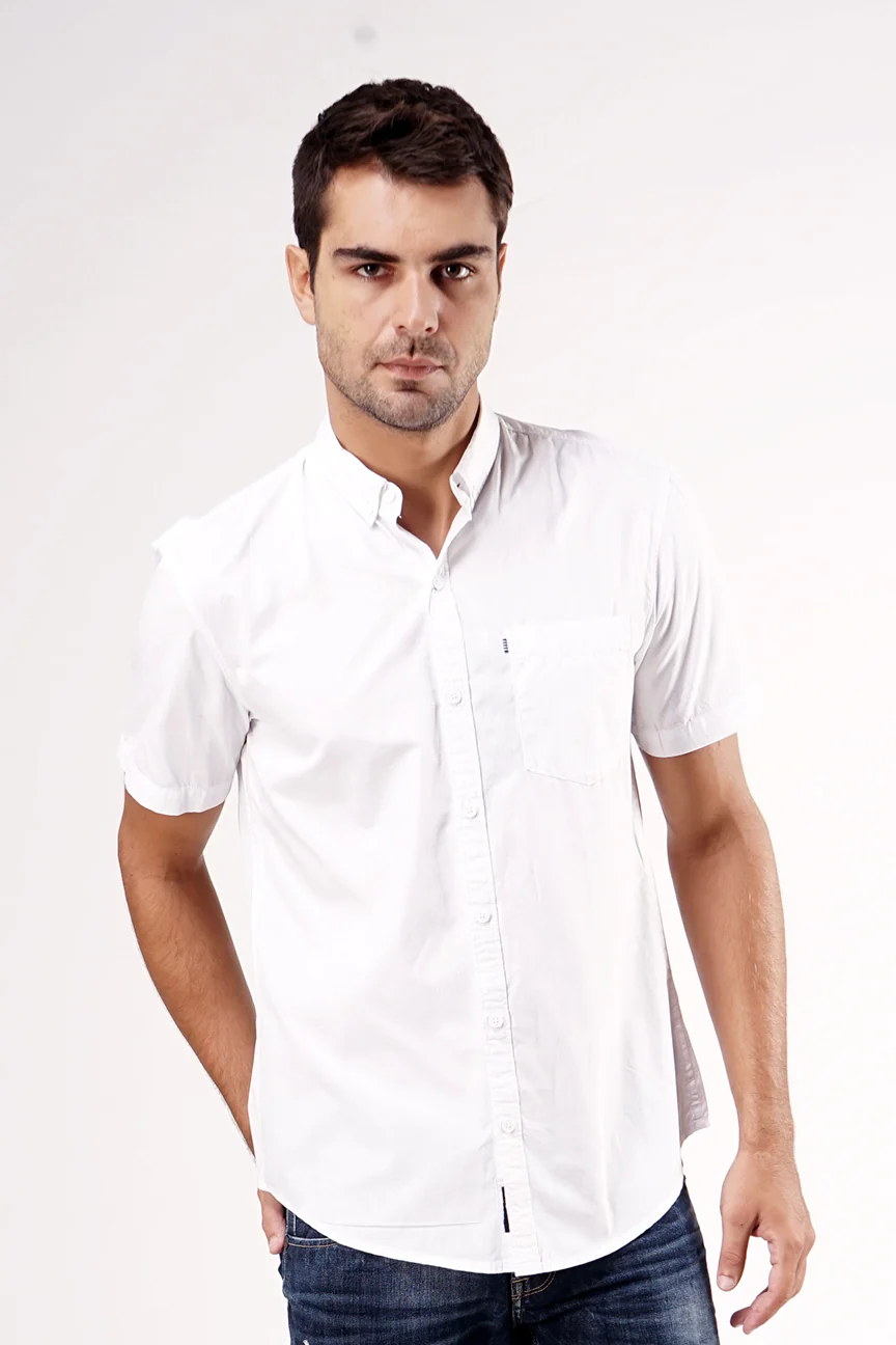 Kemeja Lengan Pendek Hero White Regular