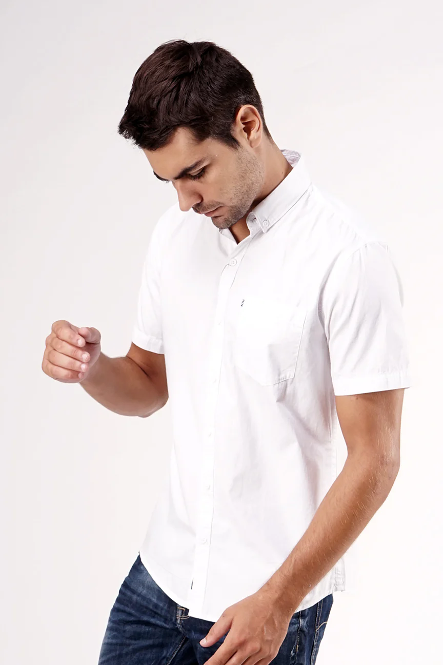 Kemeja Lengan Pendek Hero White Regular - Image 2