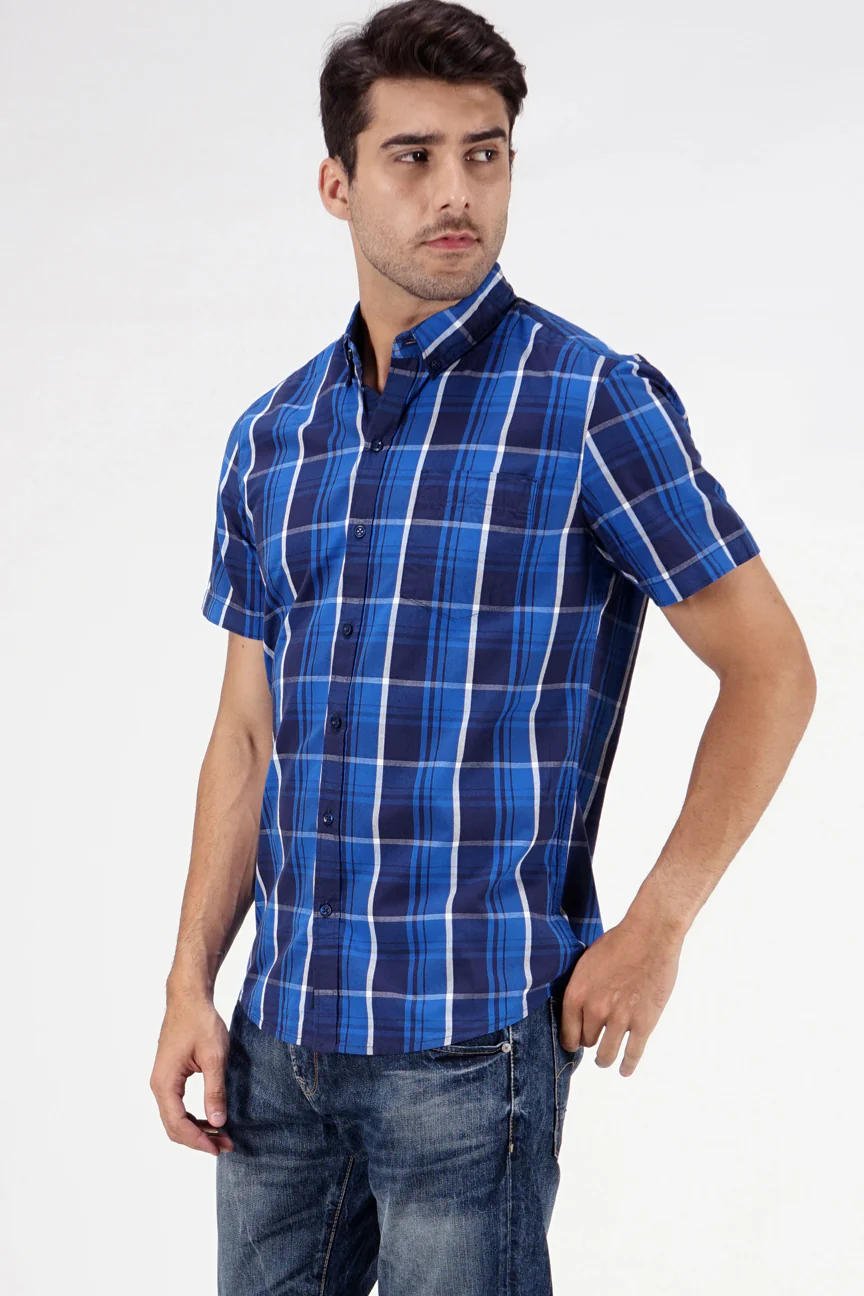 Kemeja Lengan Pendek Regular Hetson Navy Blue - Image 2