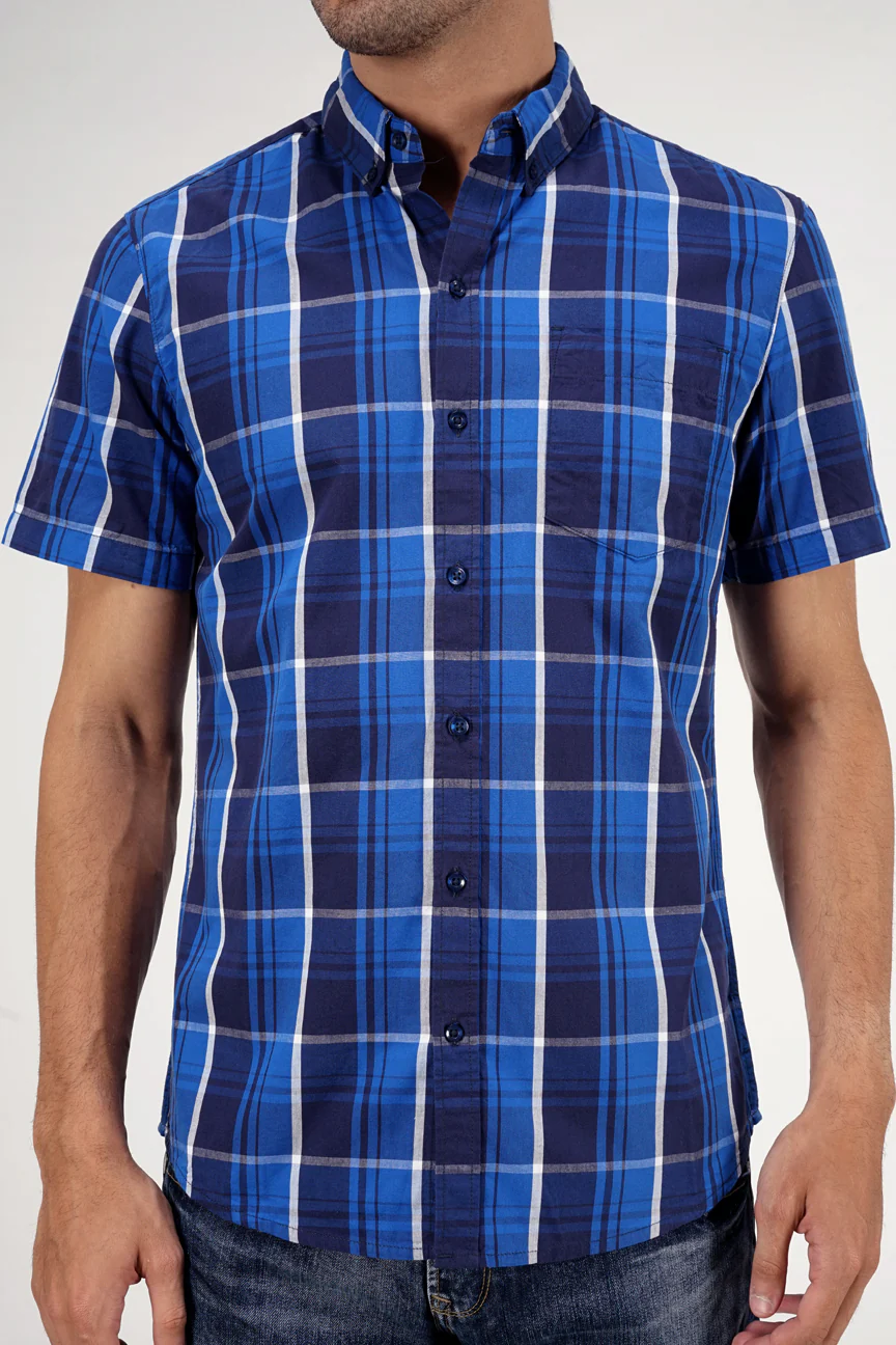 Kemeja Lengan Pendek Regular Hetson Navy Blue - Image 4