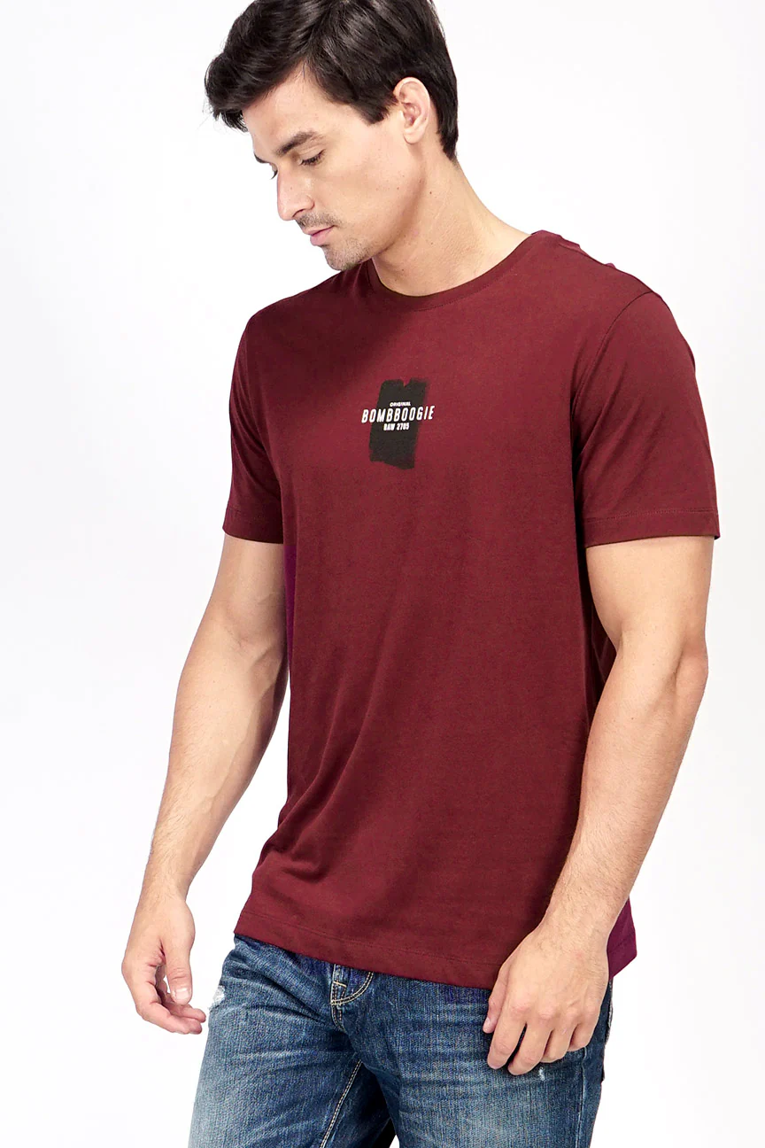 T-Shirt Lengan Pendek Hoefler Maroon