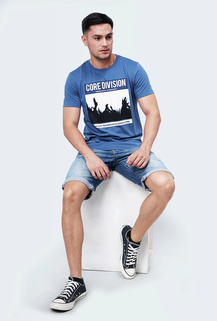 T-Shirt Lengan Pendek Horlaust Blue