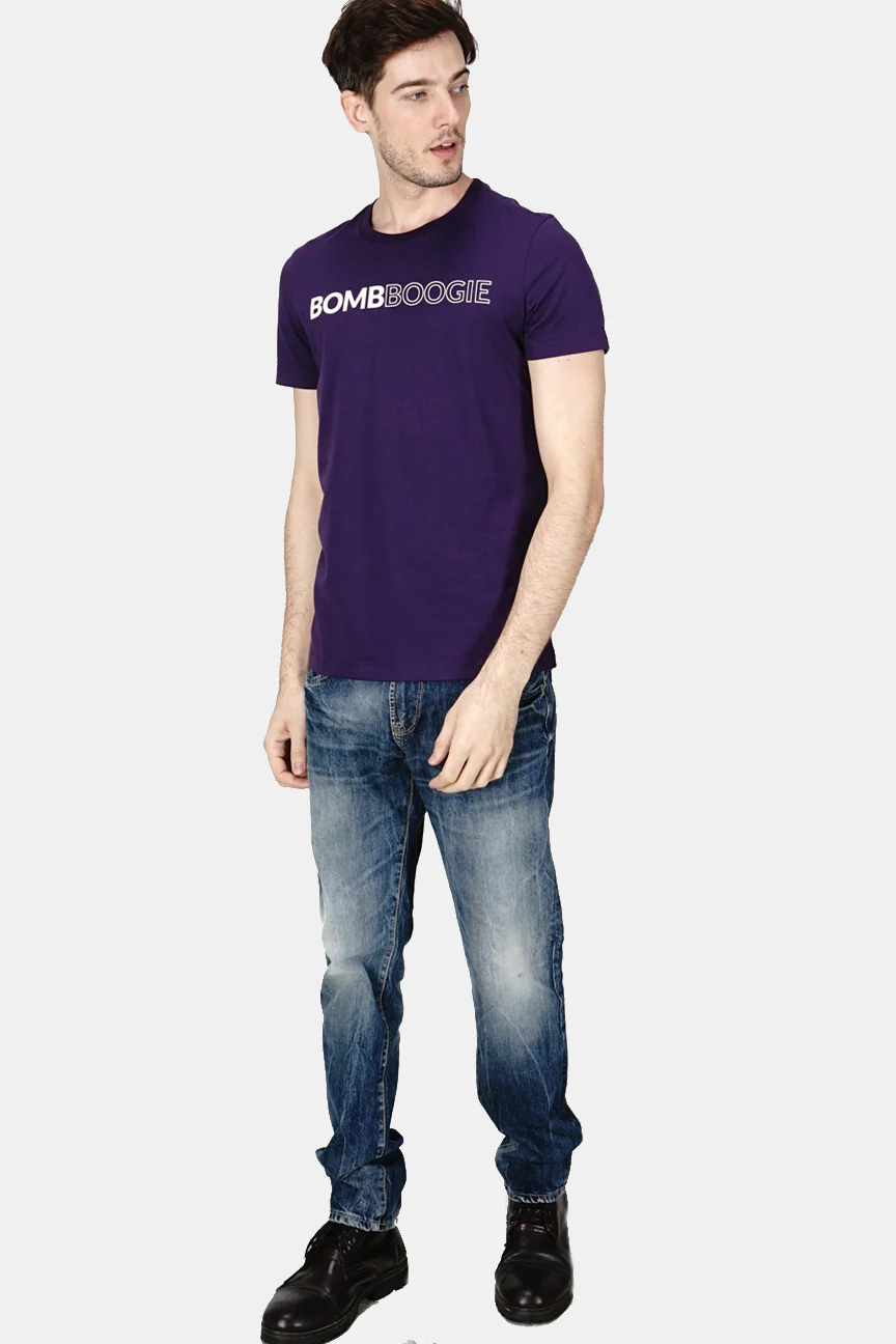 T-Shirt Lengan Pendek Huffer Dark Purple - Image 2